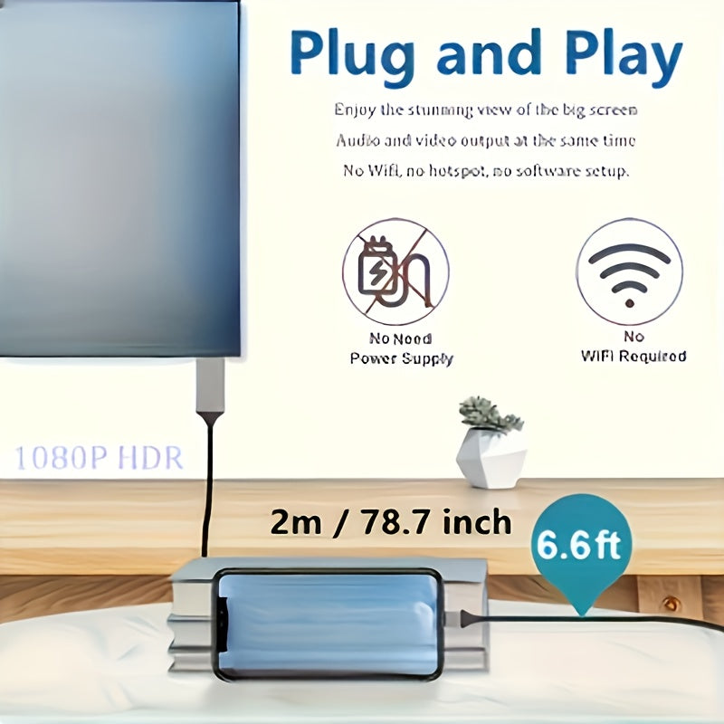4K USB-C to HDMI Adapter for Mobile Phone, Laptop, Tablet Screen Mirroring