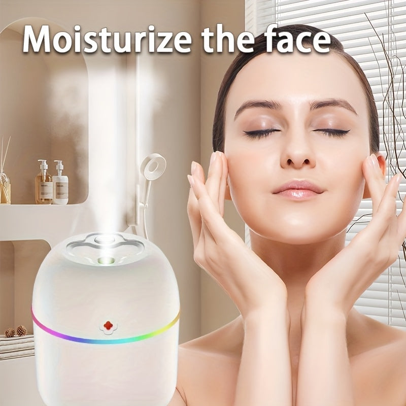 Modern White USB Humidifier for Bedroom and Home with Colorful Accents