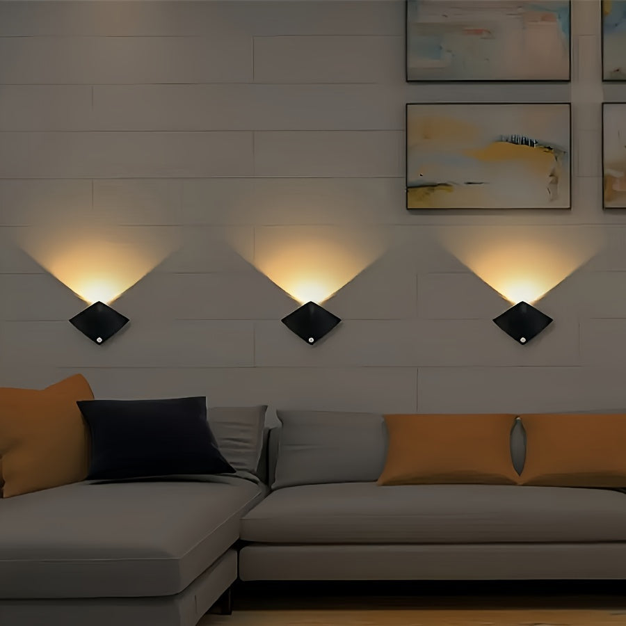 LED Night Light with Sensor, Battery Operated, Wall or Cabinet Mount, Small Night Light for Bedroom Kitchen Bathroom