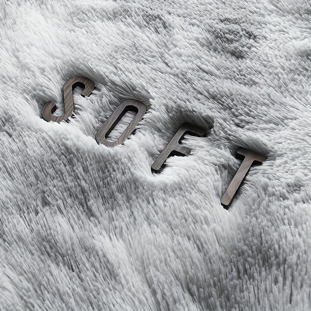 Plush Shaggy Area Rug Soft Polyester Fiber Easy to Clean Stain Resistant