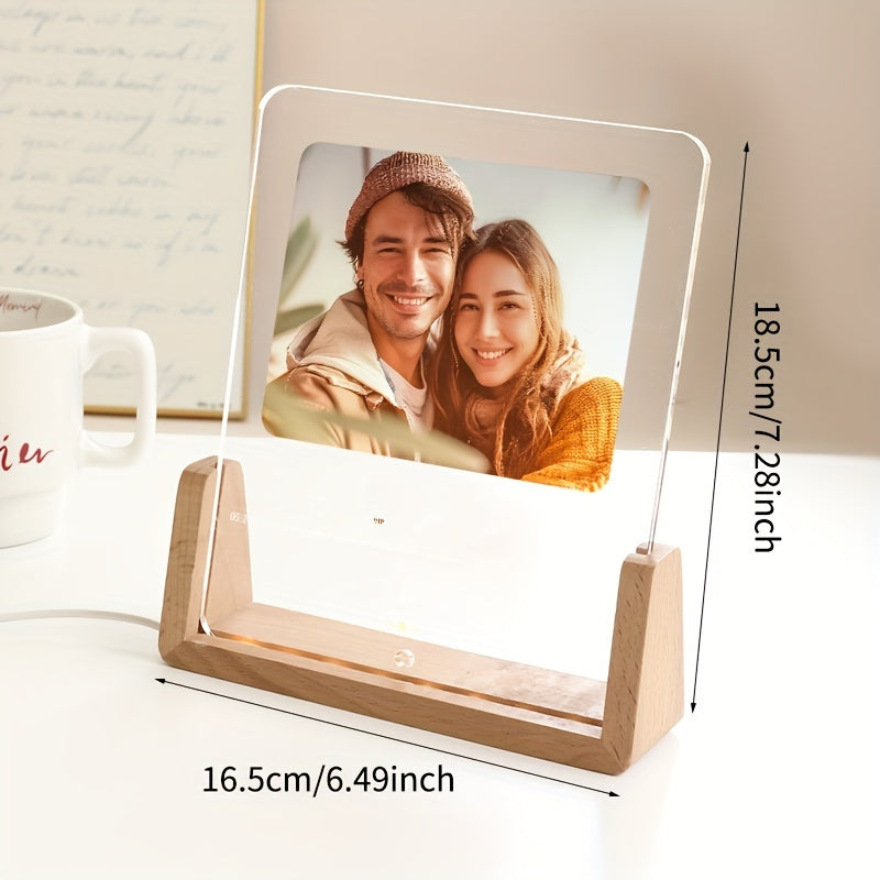 Personalized Luminous Acrylic Photo Frame for Girlfriend Boyfriend Friends Gift