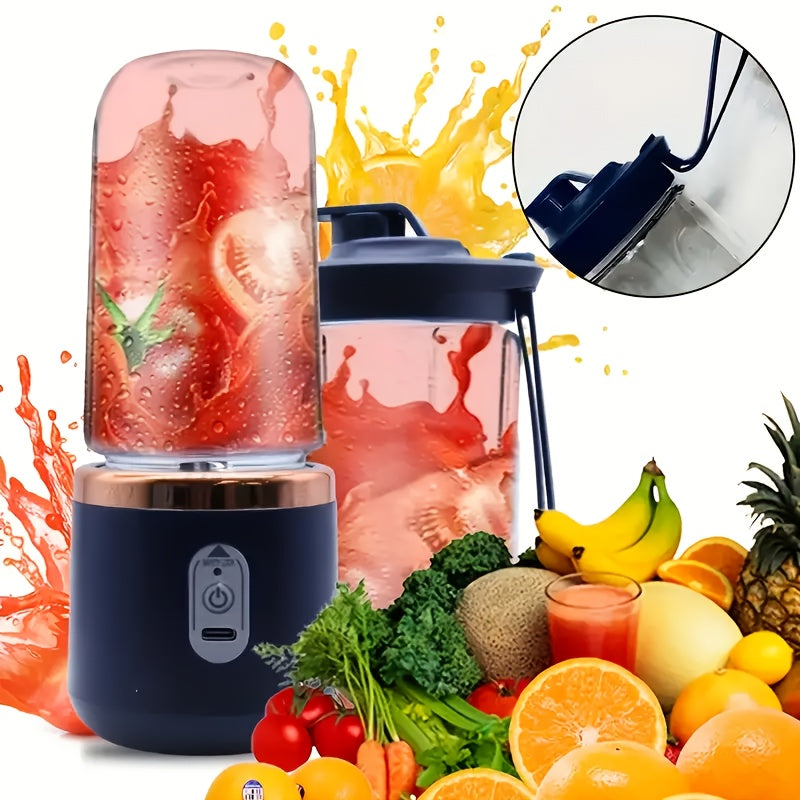 Portable USB Rechargeable Blender with 6-Blade System and Detachable Food-Grade Cup