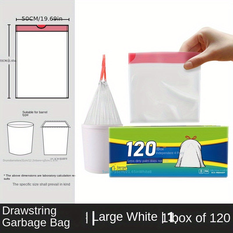 Multipack Tear-Free Drawstring Trash Bags Black Degradable Kitchen Bathroom Bedroom