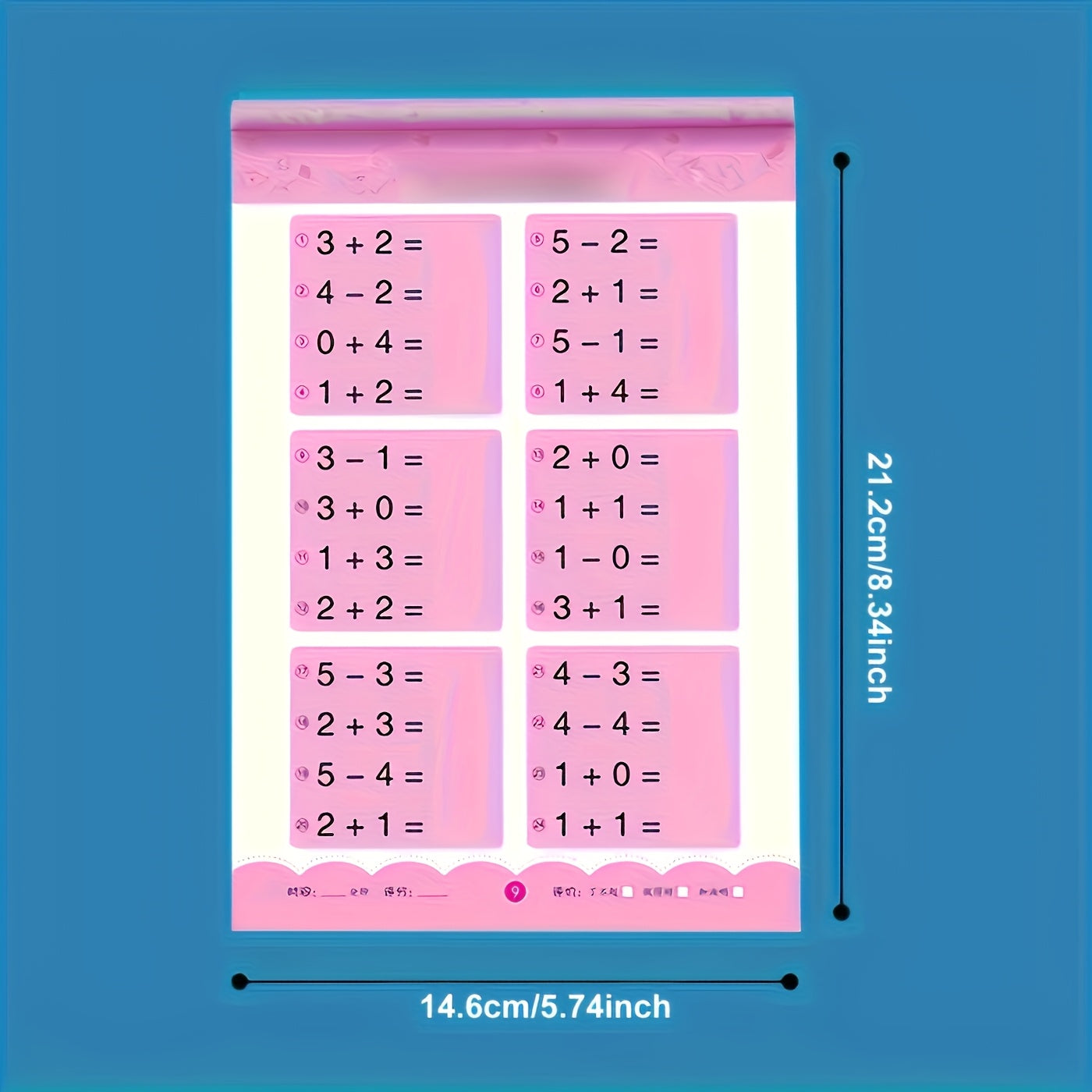 Kids Math Workbooks Assorted Colors for Ages 3+ with Addition and Subtraction Practice