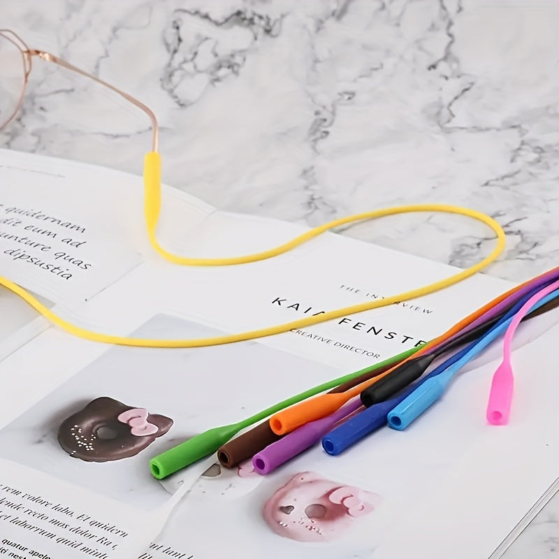 Set of 10 Adjustable Silicone Eyewear Retainers Non-Slip Elastic Glasses Straps