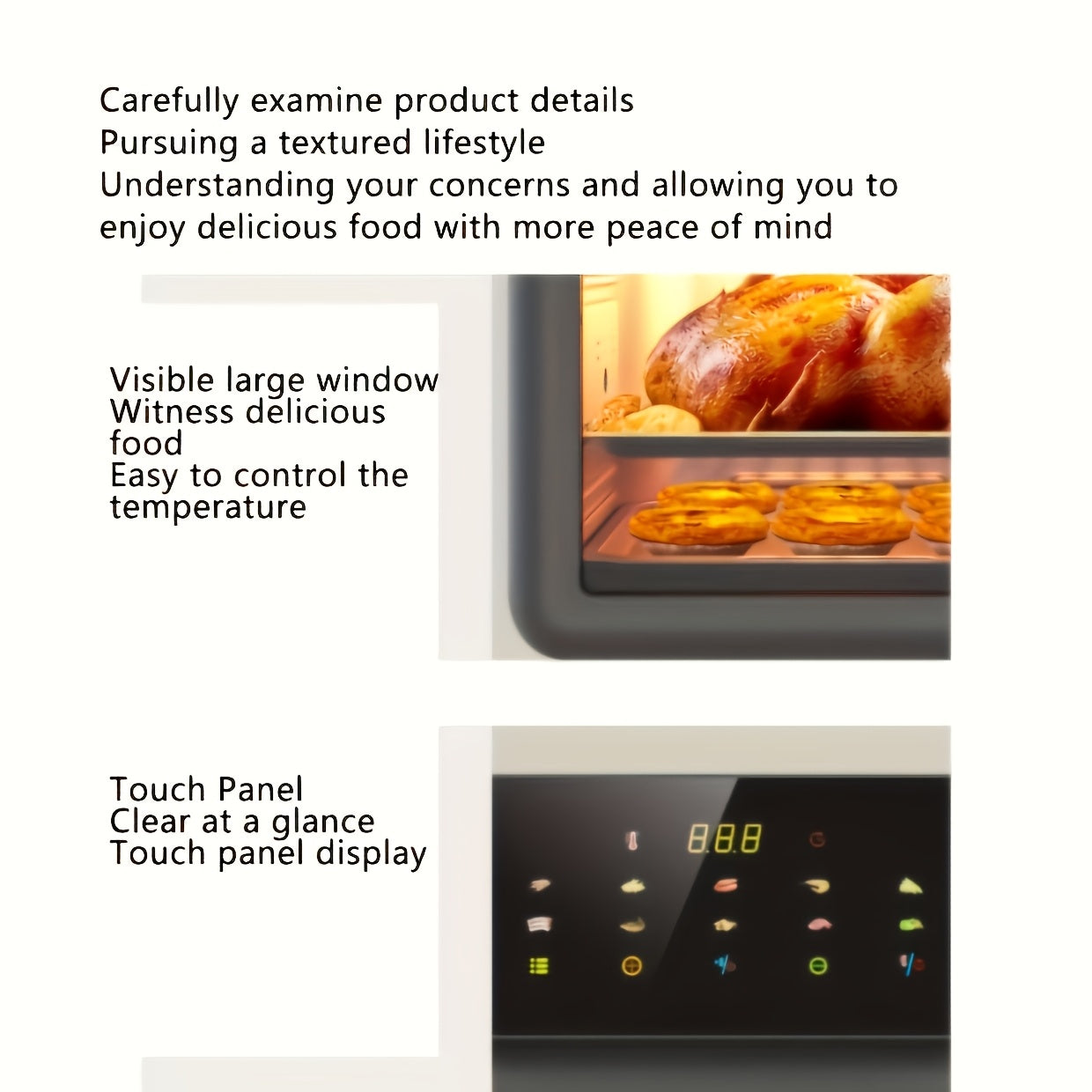 Havo Fryeri 12L sig‘imi 1350W issiq havo aylanishi Yevropa ro‘zg‘ori Ko‘p funksiyali