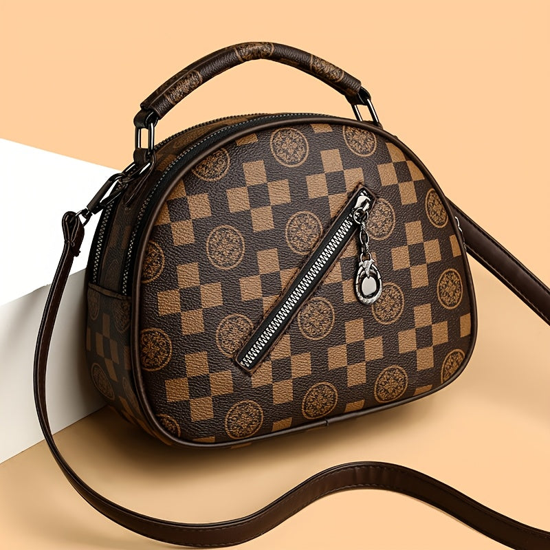 Bolso bandolera para mujer con compartimentos de doble cremallera, material sintético resistente al agua, ligero