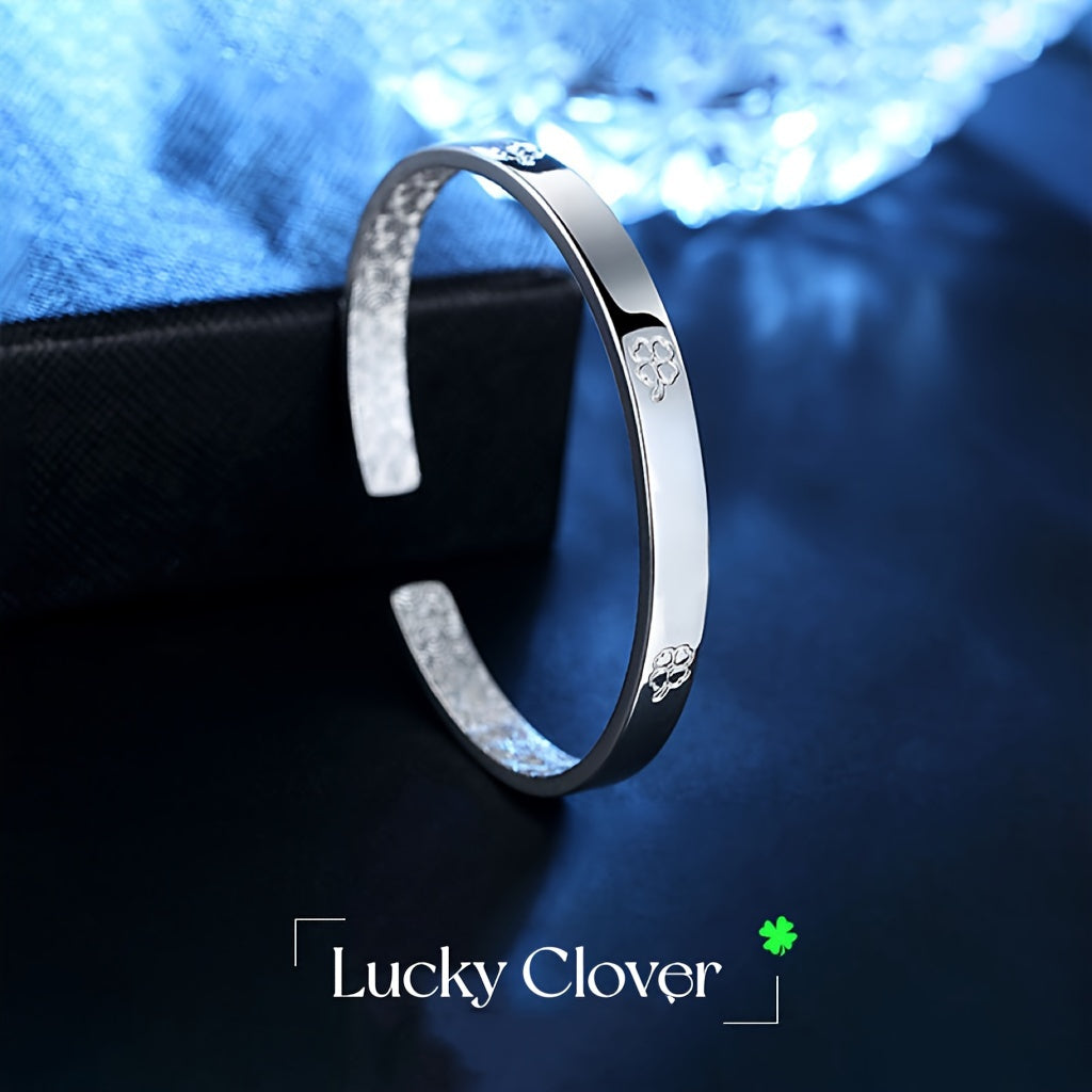 Women's Open Clover Bracelet Hypoallergenic Silver-Plated Titanium Alloy Jewelry