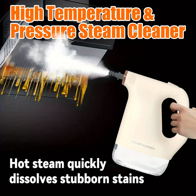 Qo'lga olinadigan bug' tozalagich, aksessuarlar bilan, ifloslik va yog'ni osonlik bilan olib tashlaydi. Yevropa standartidagi ulagich, 450ml hajm, batareya kerak emas.