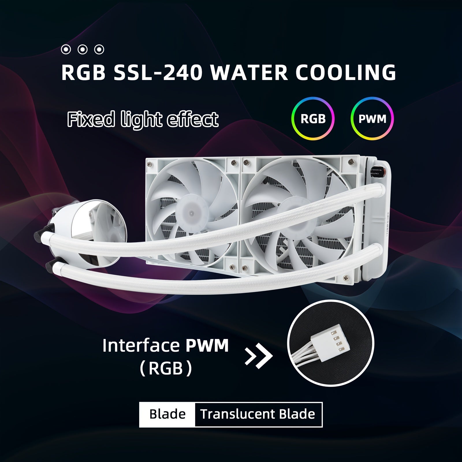 White Water Cooler CPU Cooler RGB ARGB Water Cooling Radiator for LGA 1700 2011 AM4 AM5