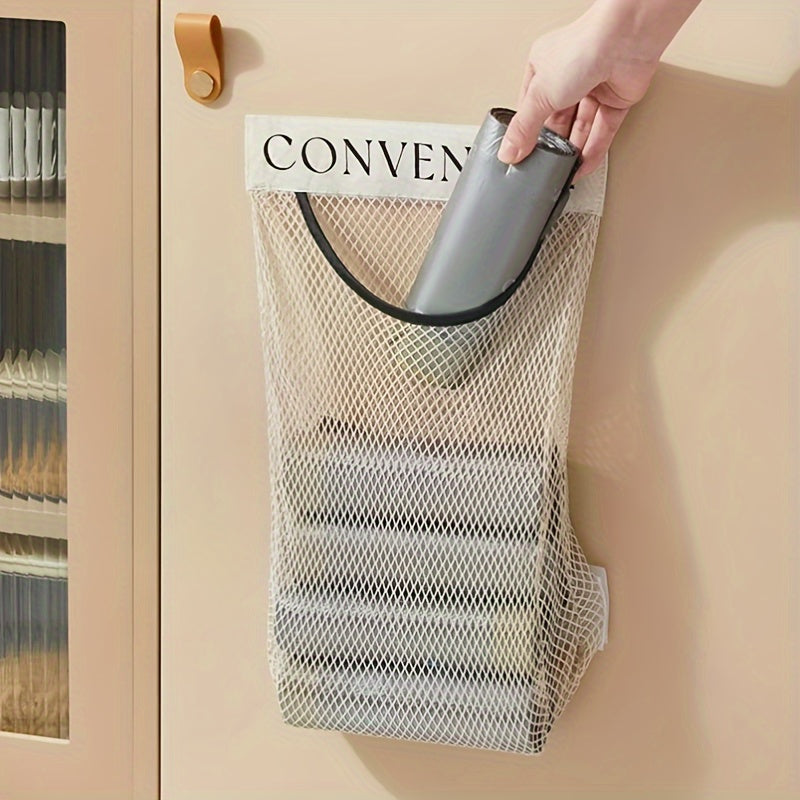 Mesh Storage Bag Wall Mount Garbage and Shopping Bag Organizer