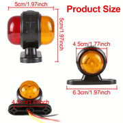 2Pcs Universal 12-24V Side Indicator Lamps Double Side Lighting Bulb for Truck