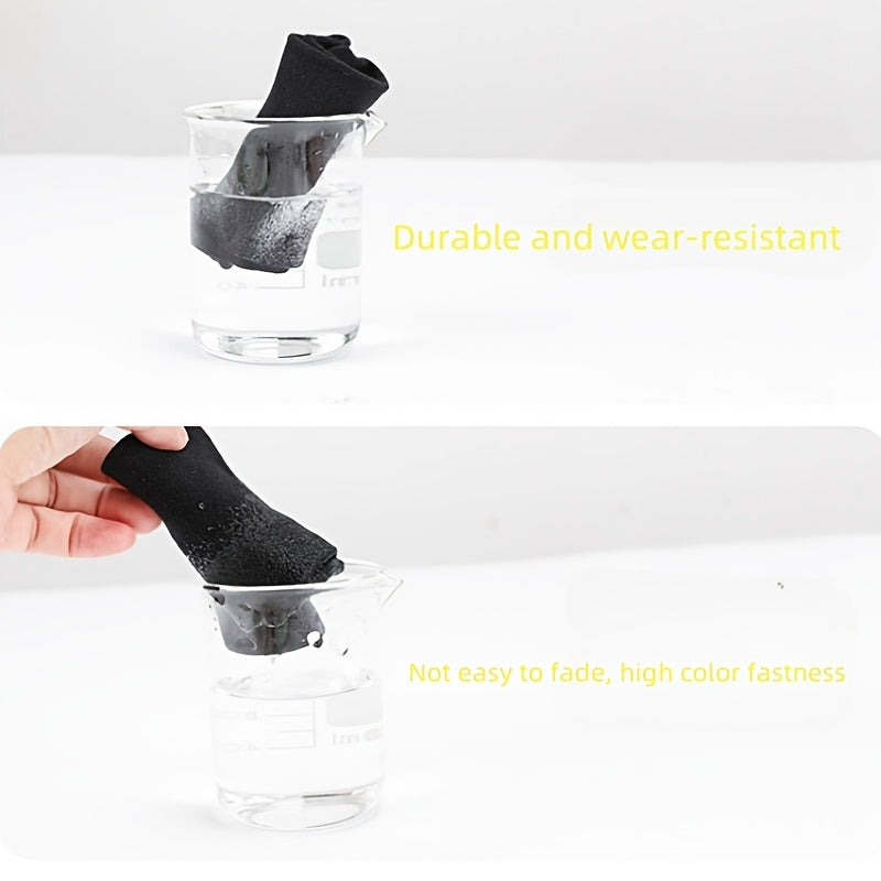 6 Pcs Men's Breathable Cotton Blend Crew Socks Black Sweat-Absorbent Odor-Resistant Comfortable