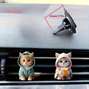 2D Acrylic Flat Cat Car Air Freshener Vent Clip Aromatherapy Diffuser Decoration