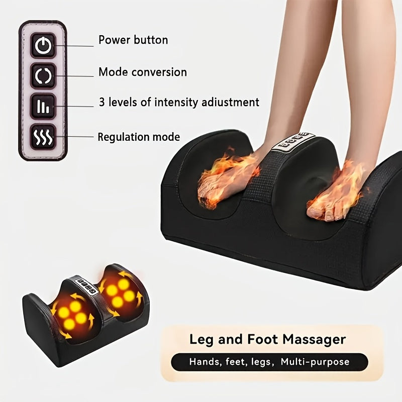 Masajeador eléctrico para pies con rodillos giratorios, amasamiento, vibración y intensidad ajustable