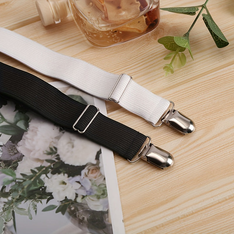 Black Multi-Functional Bed Sheet Holder with Dual Clips, Adjustable Grip