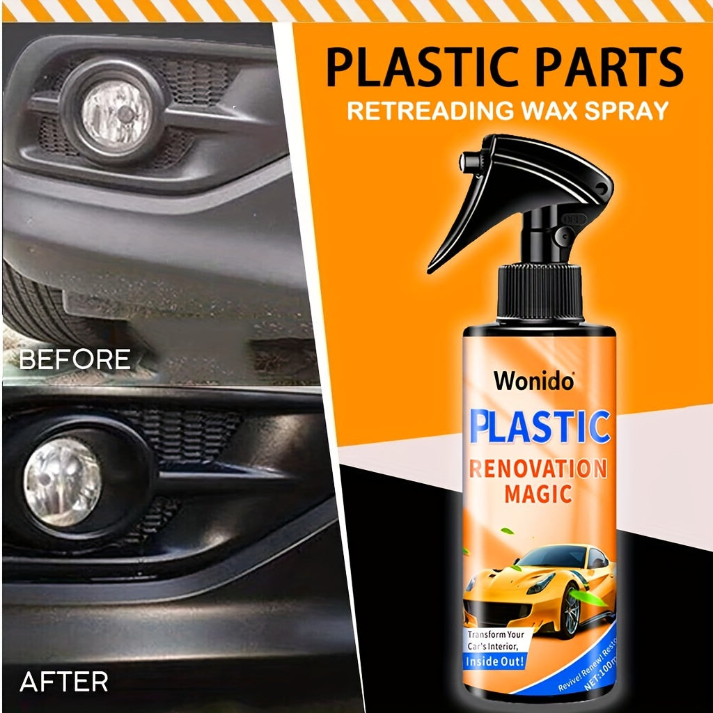 Avtomobil plastmassasi, vinil, rezina uchun plastikni tiklovchi sprej 100ml