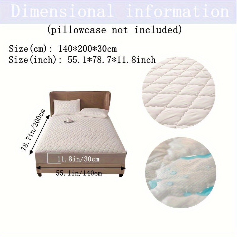 Waterproof Fitted Sheet with Geometric Embossed Pattern Deep Pocket Bed Sheet for Bedroom and Guest Room