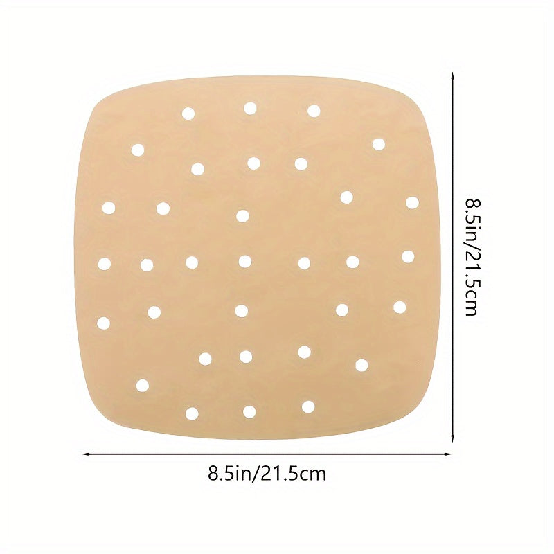 100 Square Parchment Paper Liners for Air Fryer Baking and Steaming