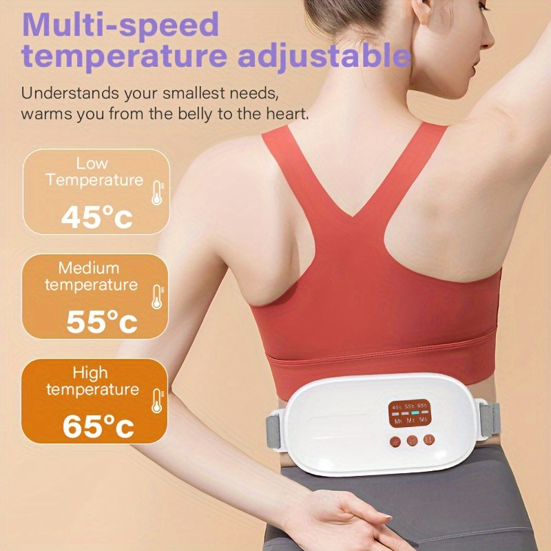Rechargeable Waist Belt Massager with Adjustable Temperature and Vibration Modes