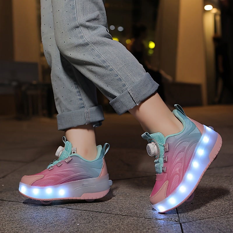 LED Roller Skates for Teens and Adults with TPR Sole EVA Insole Rotary Buckle Indoor Outdoor Sports
