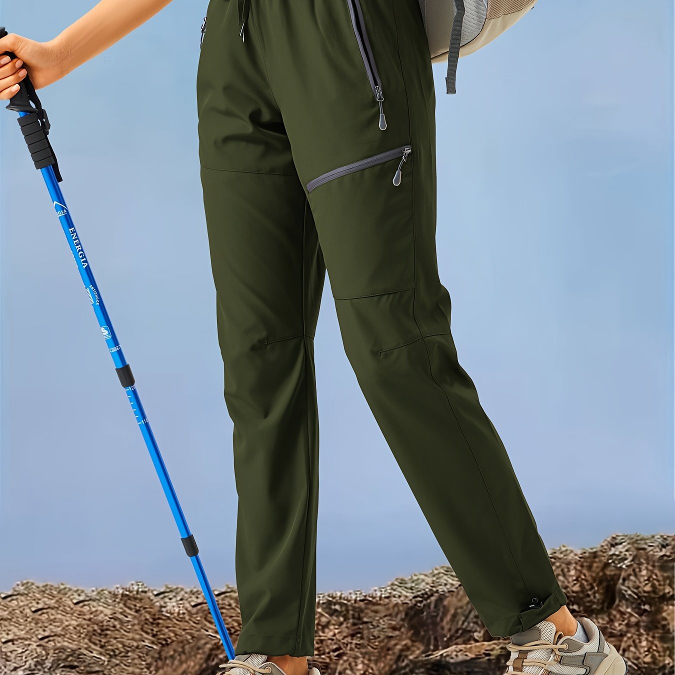 Women's Plus Size Lightweight Quick-Dry Hiking Pants Beige All-Season Outdoor Activewear