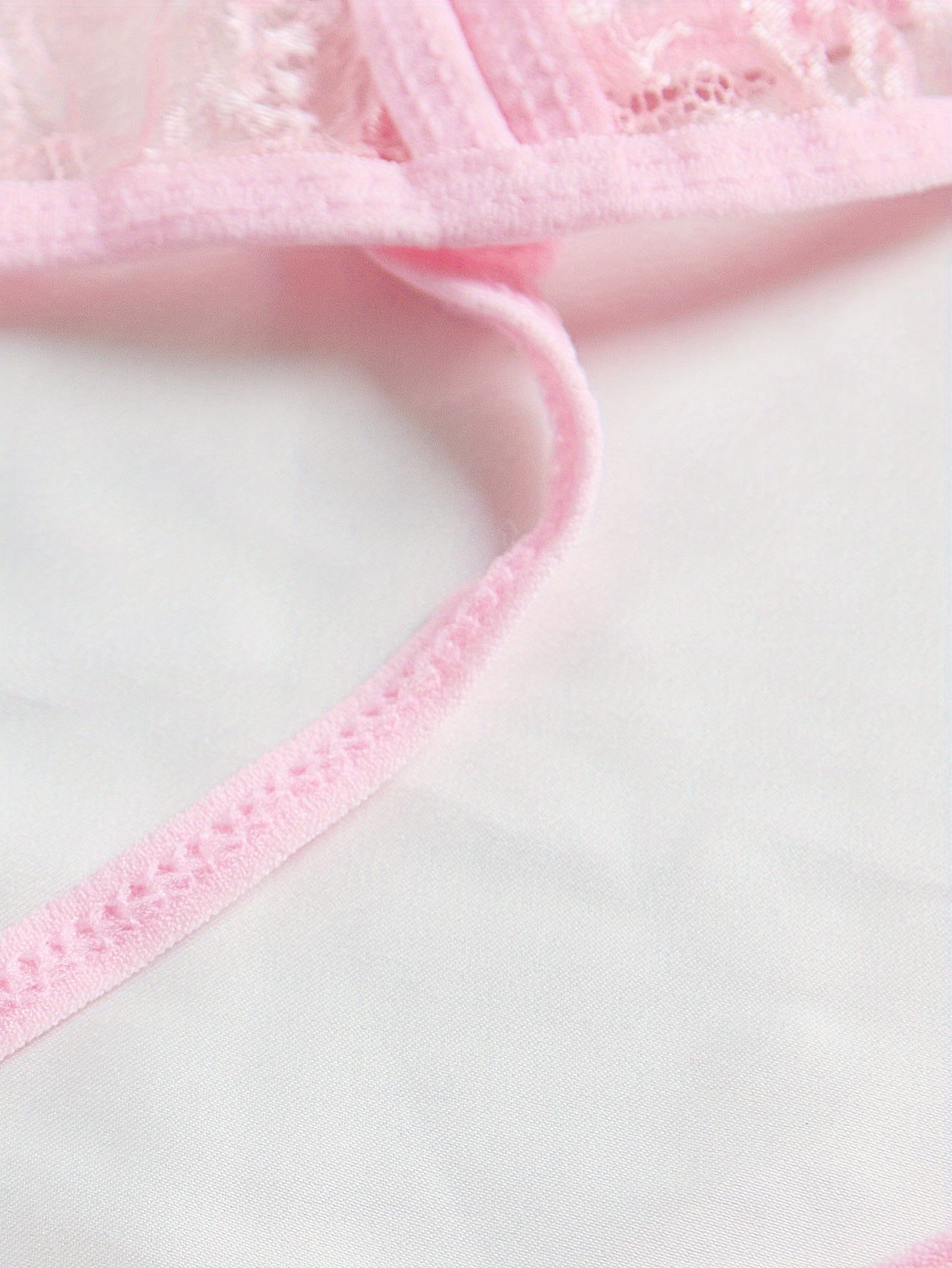 Women's V-Neck Lingerie Set Bra and Open-Crotch Panties Sexy Underwear