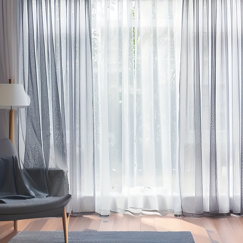 Contemporary Sheer Window Curtain for Bedroom, Gauze Panel, Cordless, Machine Washable