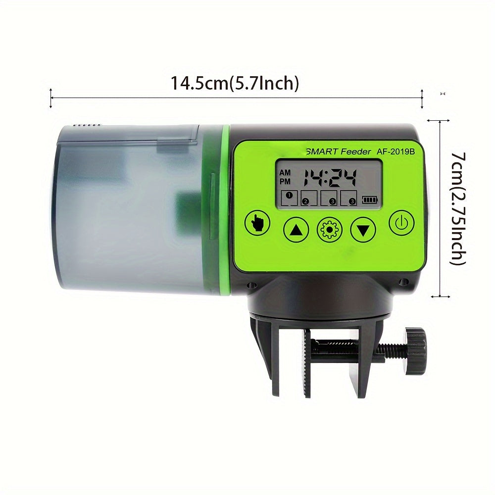 Automatic Fish Feeder 200ml with Smart Timing Battery Powered PVC