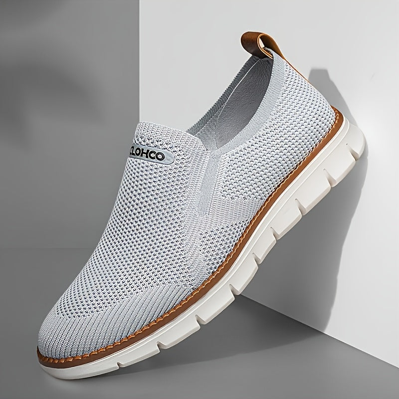 Men's Slip-On Loafer Shoes Durable Casual All-Season Fabric Round Toe