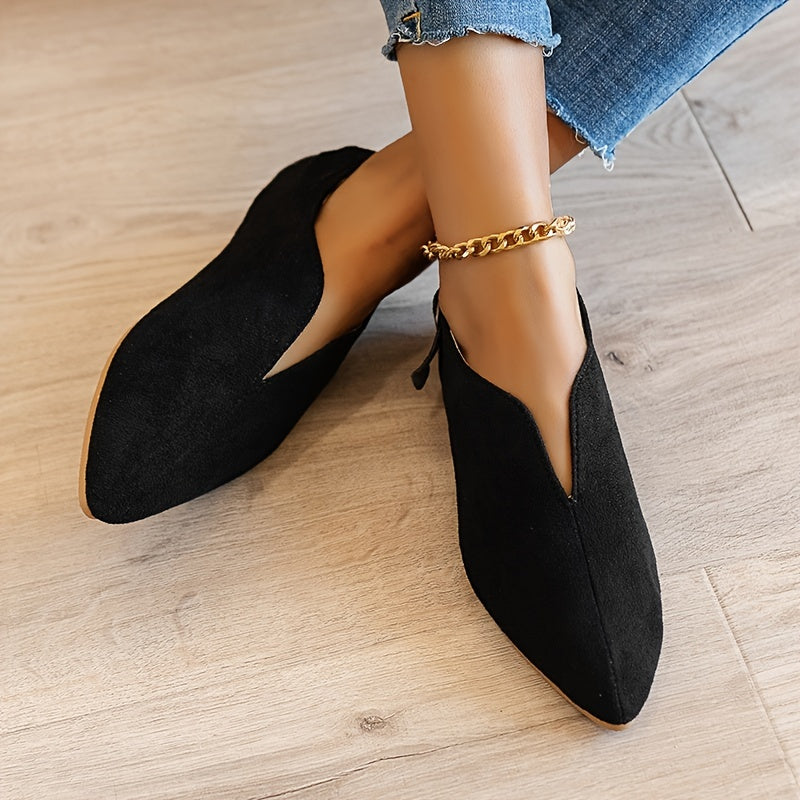 Women's Slip-On Loafers Casual Flat Shoes Comfortable Soft Pointed Toe