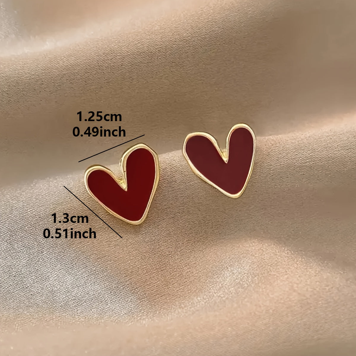 Women's Red Heart Stud Earrings Zinc Alloy Casual Jewelry