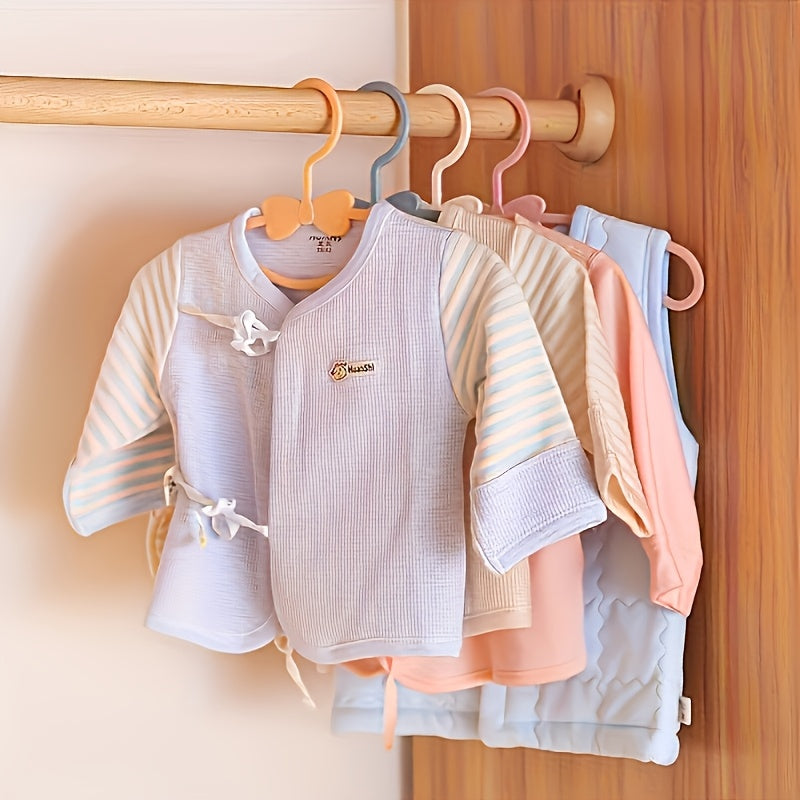 Set of 10 Plastic Baby Hangers with Bow Design for Nursery and Kids Room