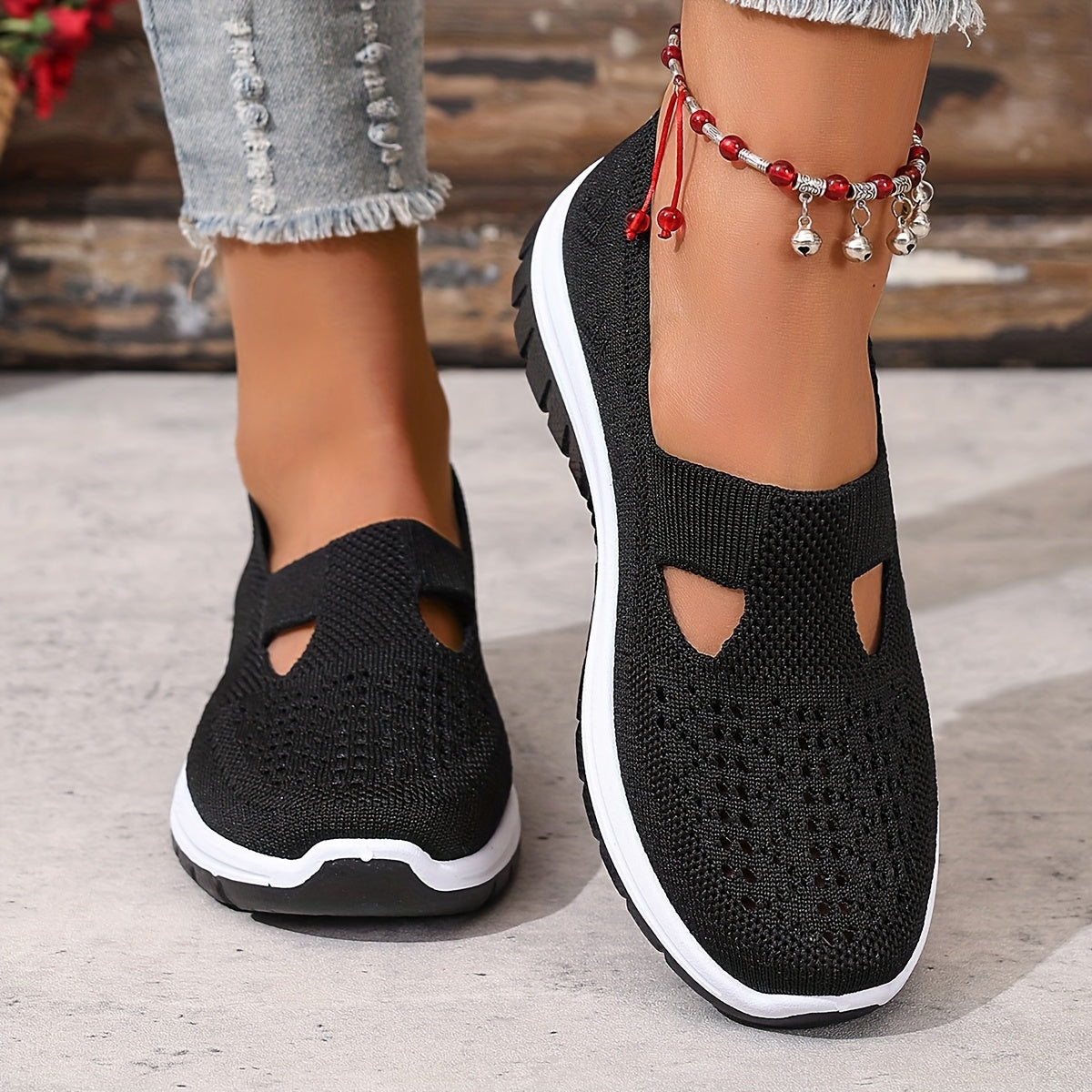 Women’s Casual Slip-On Sneakers Breathable Fabric Summer Beach Shoes