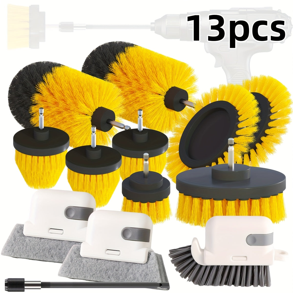 23-Piece Cleaning Brush Set for Floors, Bathrooms, Kitchen, Car Wheels