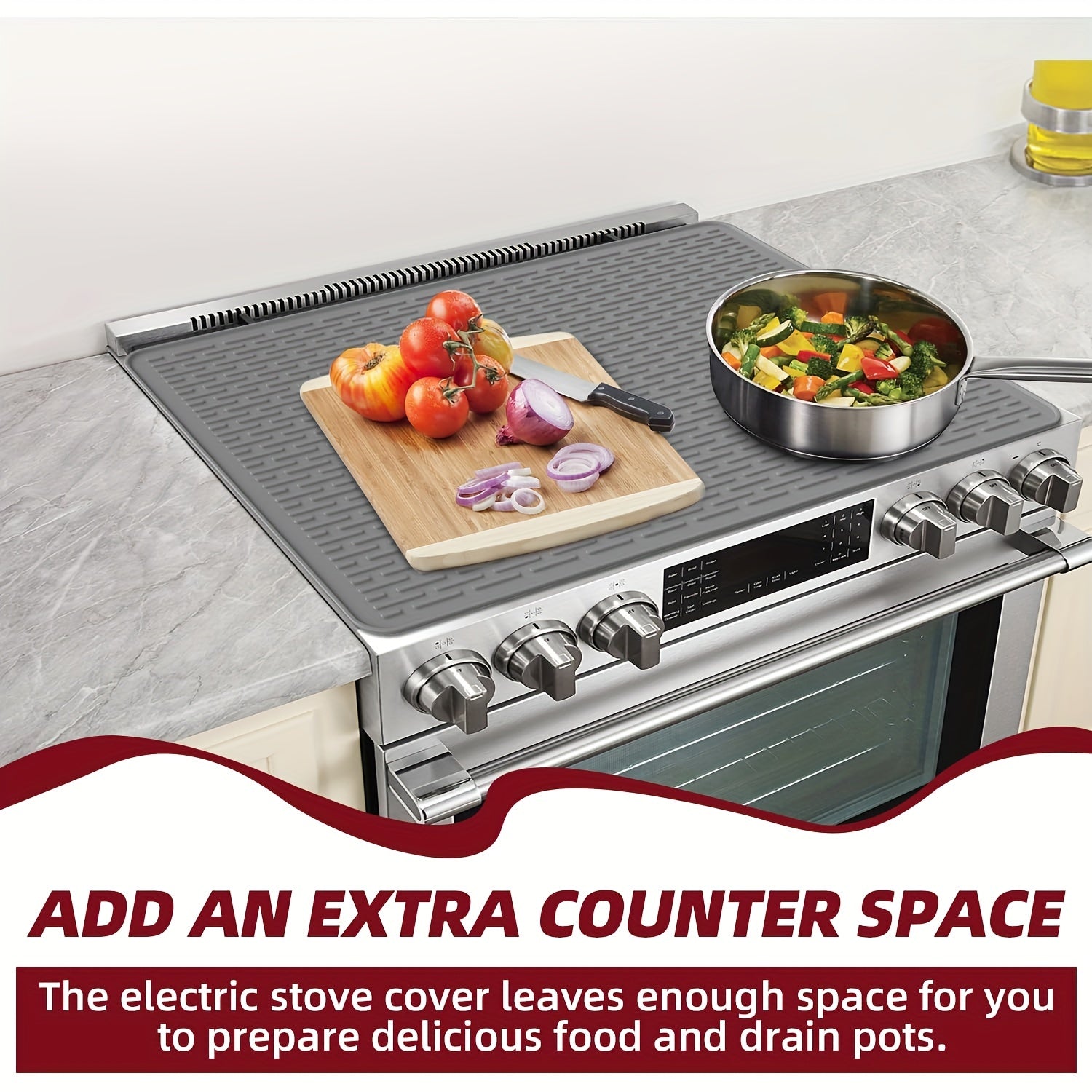 Cubierta de silicona para estufa antideslizante y resistente al calor 71cm x 51cm para cocinas eléctricas y de inducción