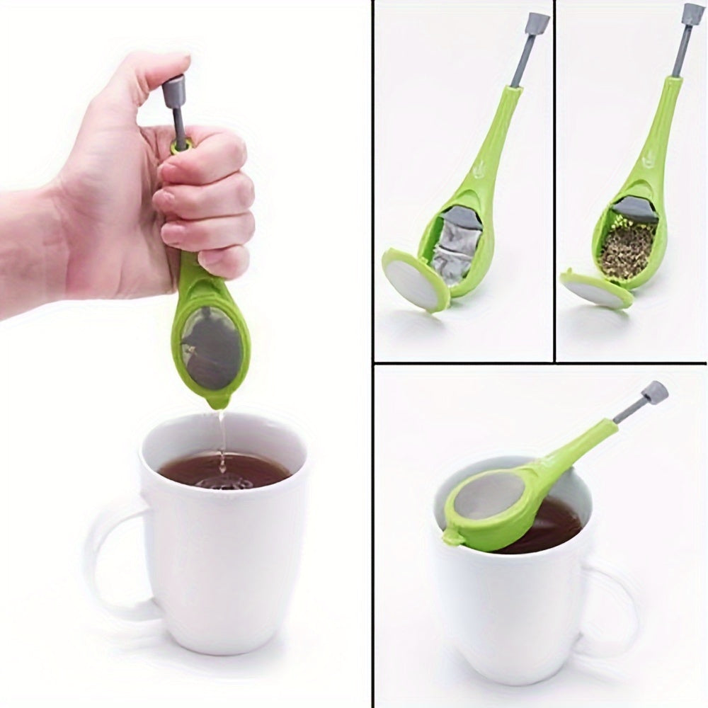 Infusor de té de silicona flexible con colador de presión para té de hojas sueltas