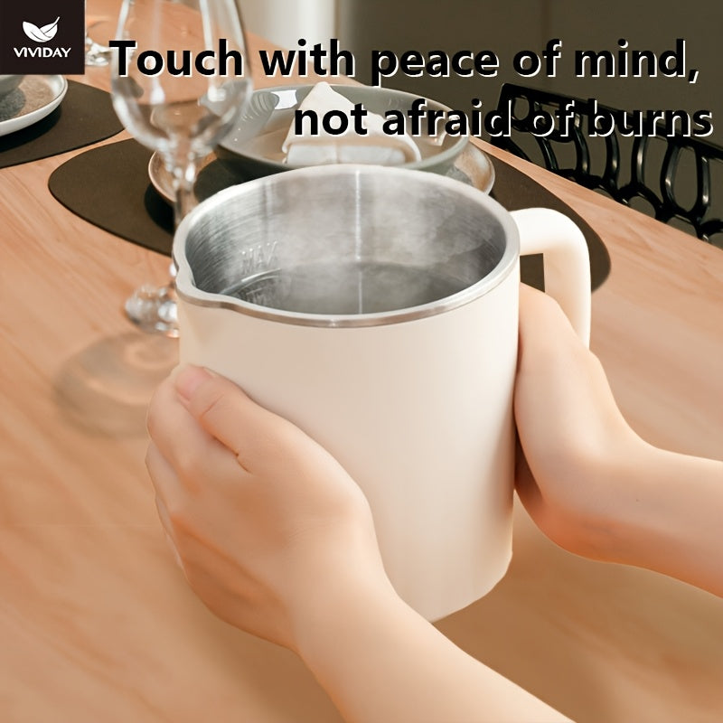 Compact Stainless Steel Travel Electric Kettle with Auto-Adjustable Temp