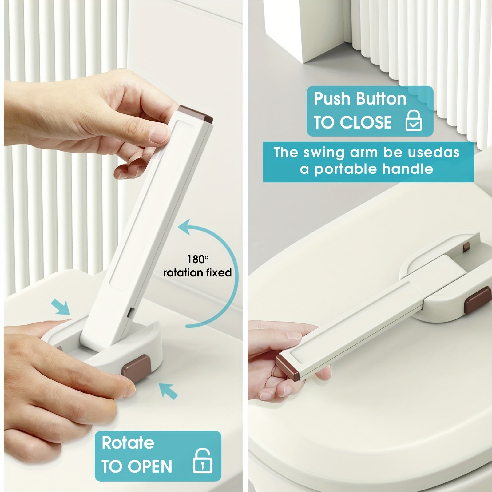 Baby Toddler Toilet Seat Lock Childproof Safety Lock Adhesive No Drilling