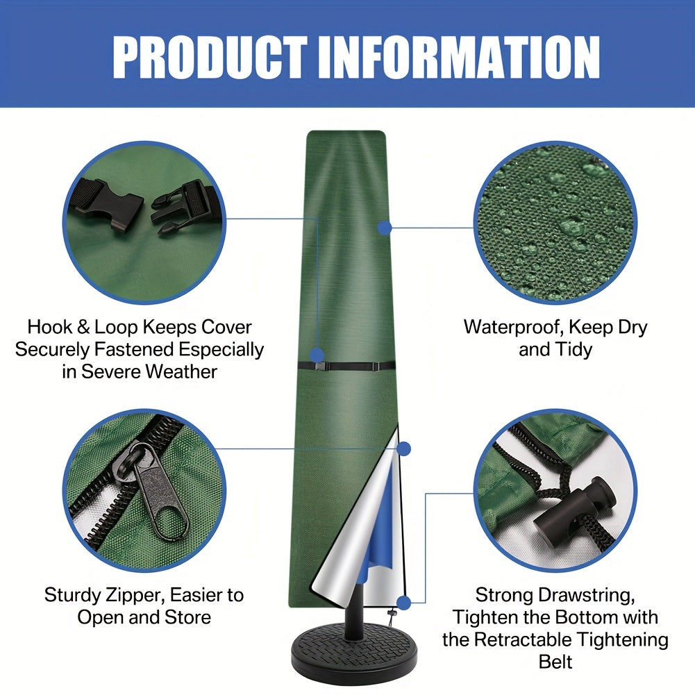 Funda de paraguas de poliéster duradero para paraguas de 228.6-396.24 cm de tamaño, con varias opciones de tamaños y colores