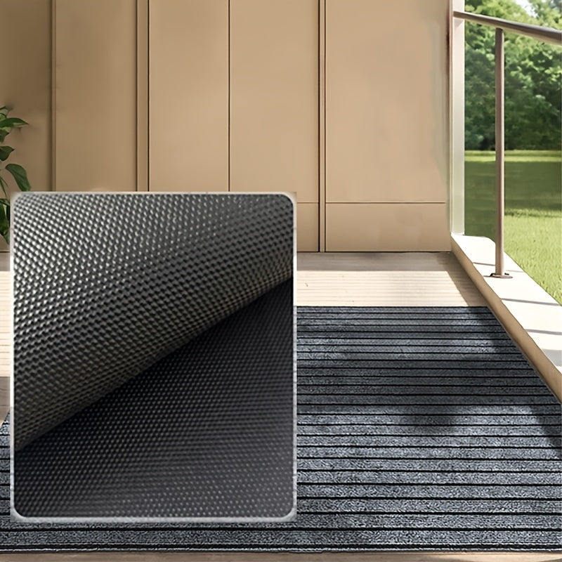 Long Striped Carpet Non-Slip Waterproof Stain-Resistant Entryway Mat