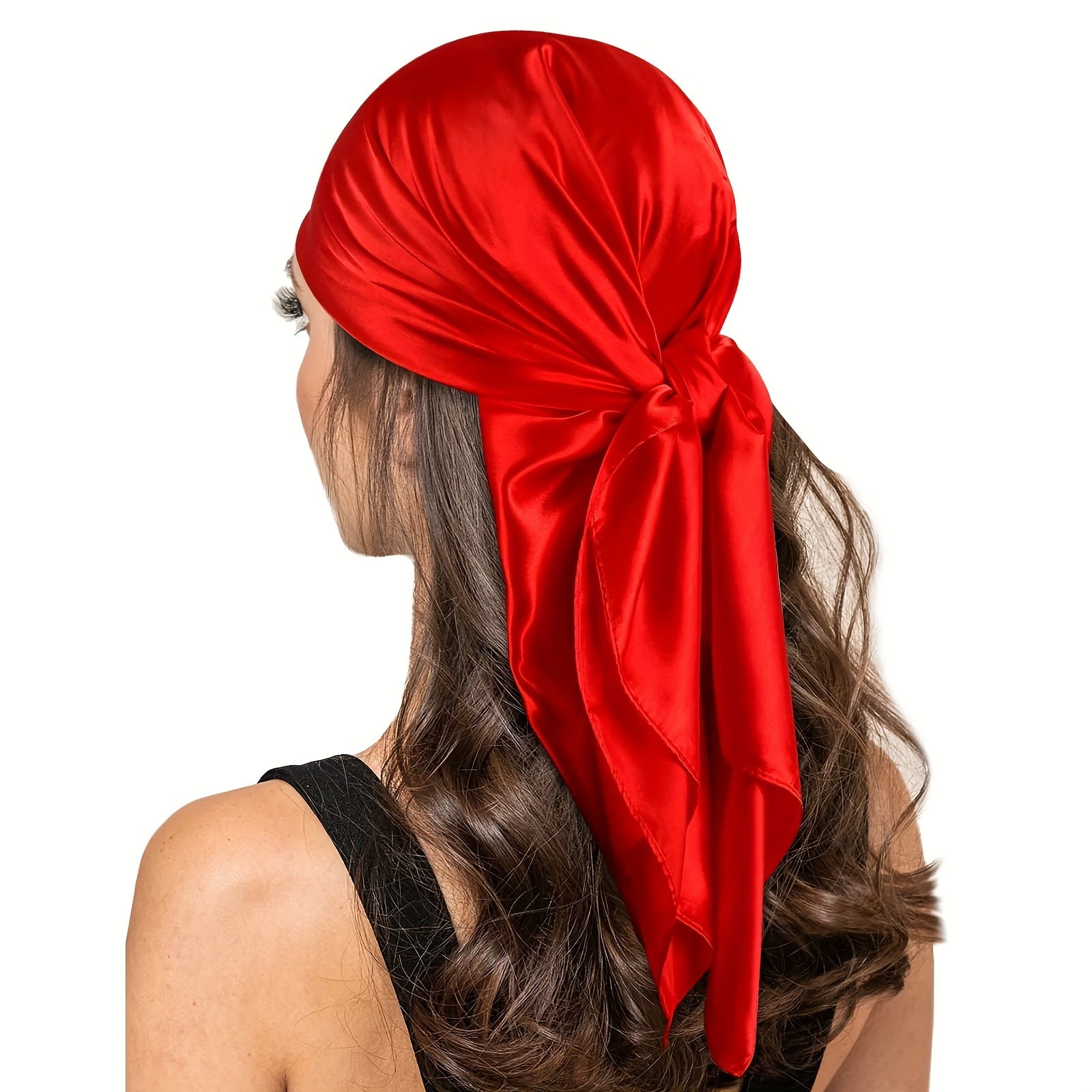 Square Satin Headscarf 89.99cm Casual Hair Wrap for Sleeping and Styling