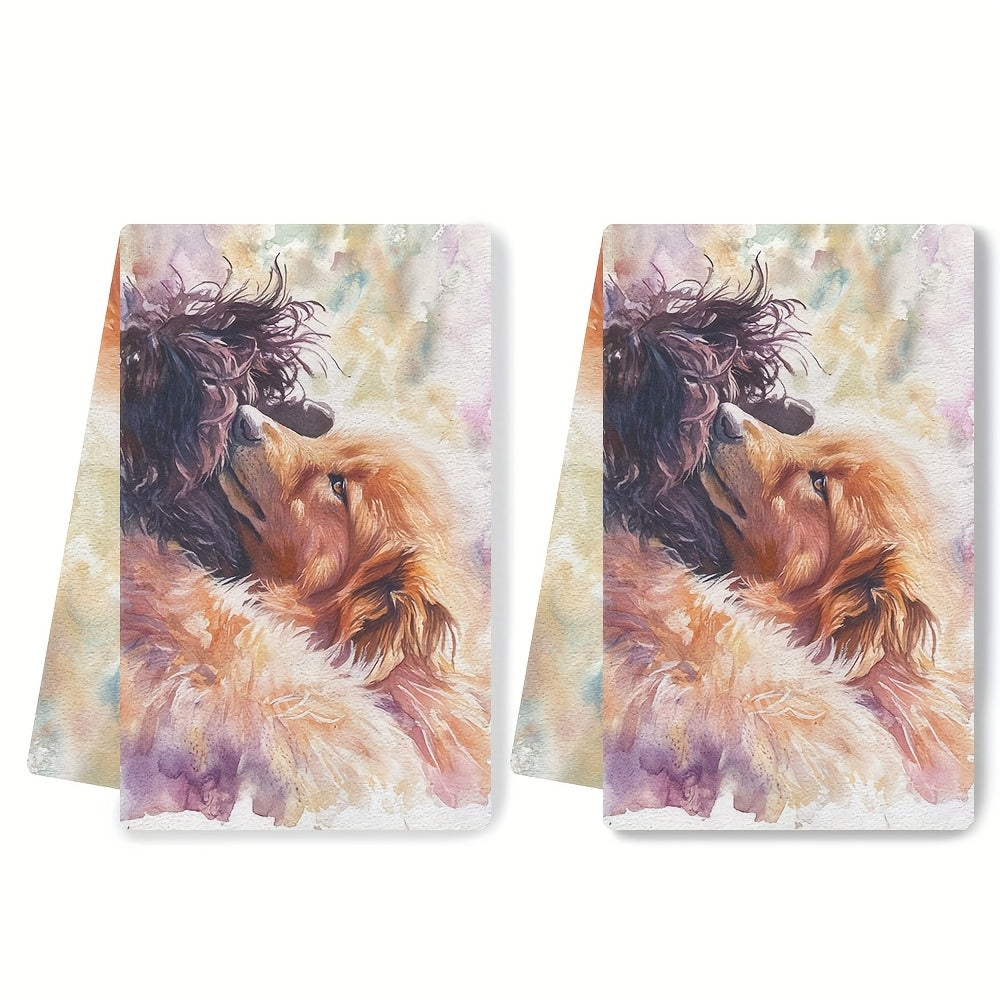 Coastal Style Kitchen Towels 40x60cm Absorbent Polyester Knit Hand Drying