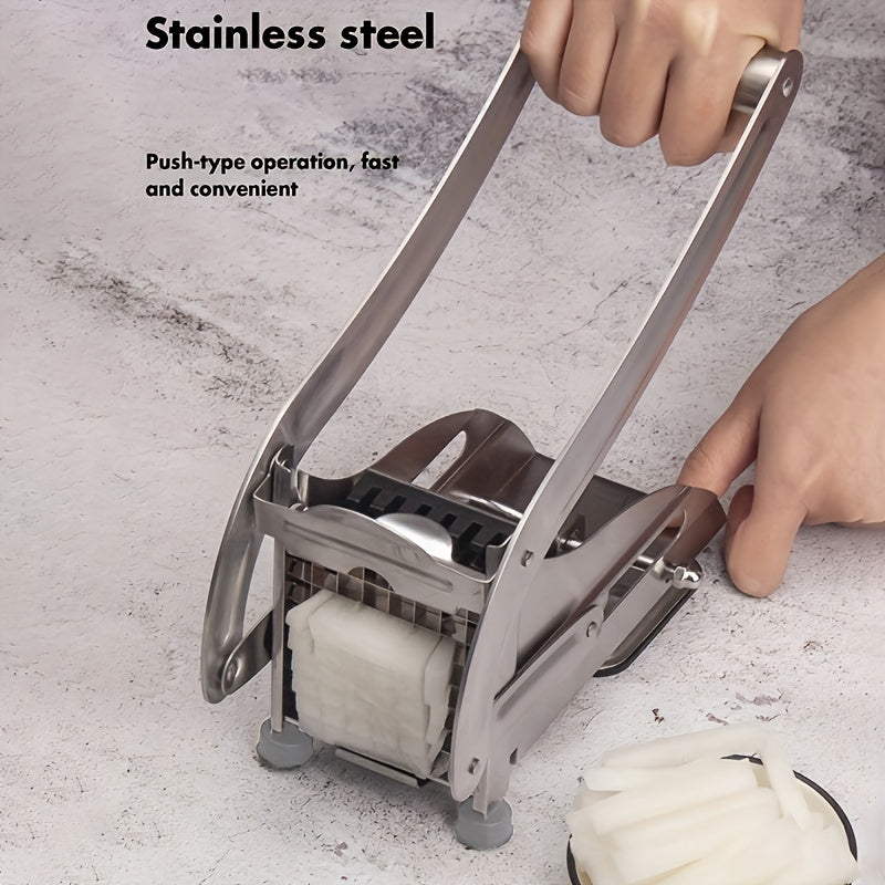 Cortador de papas de grado comercial de acero inoxidable con múltiples tamaños de cuchillas para patatas, zanahorias y pepinos