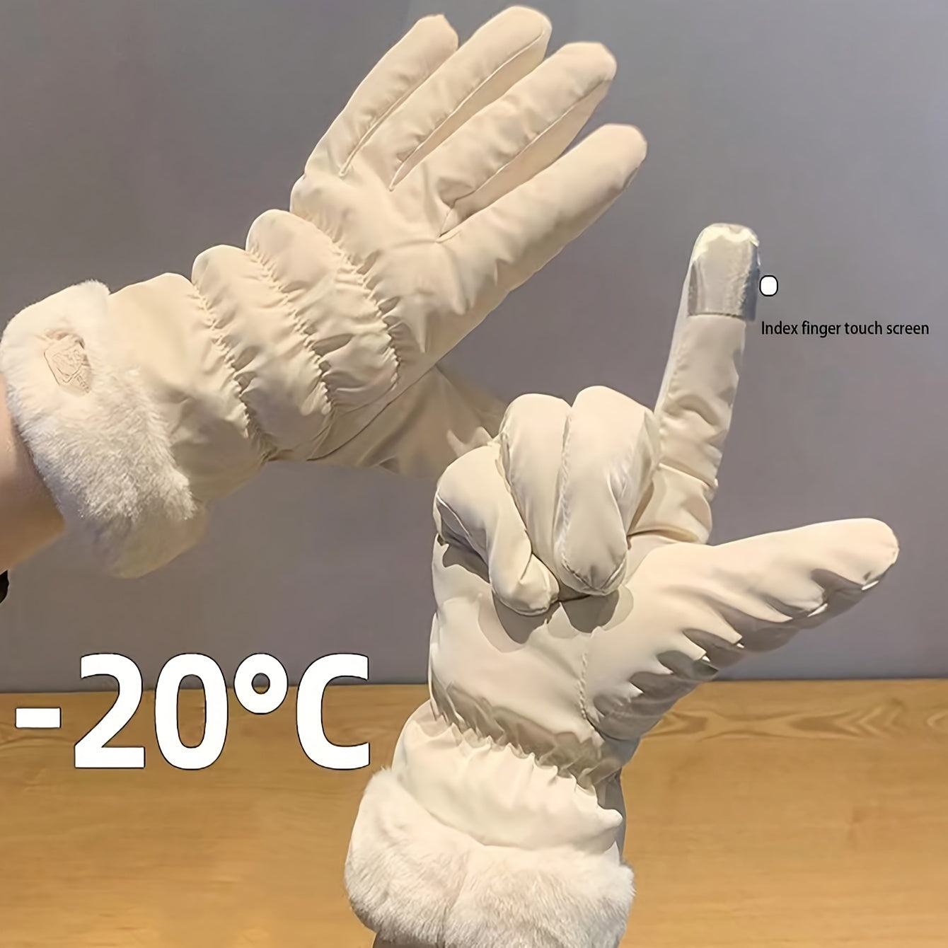 Women's Winter Gloves Touchscreen Compatible Fleece Lined for Skiing Cycling Outdoor