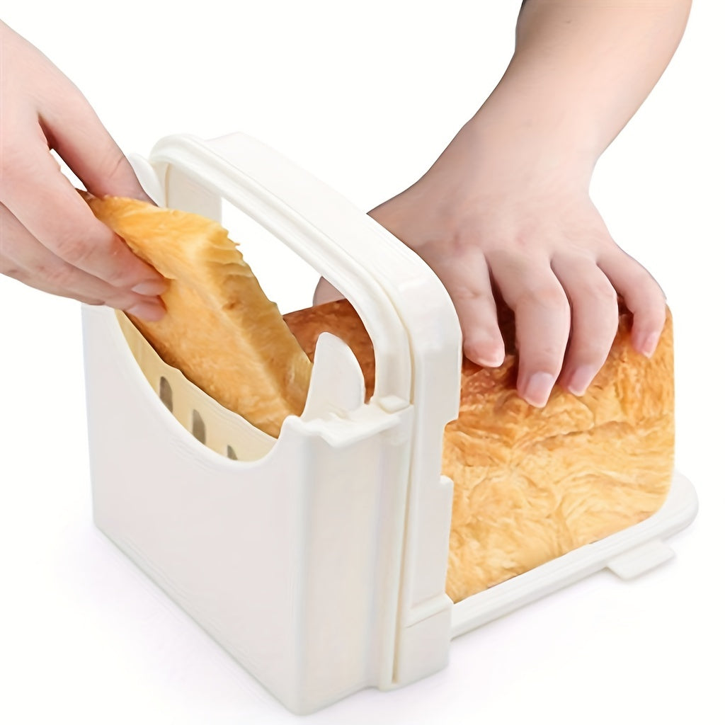 Cortador de pan plegable con 5 grosores ajustables, bolsa para pan, bagel y pan de molde