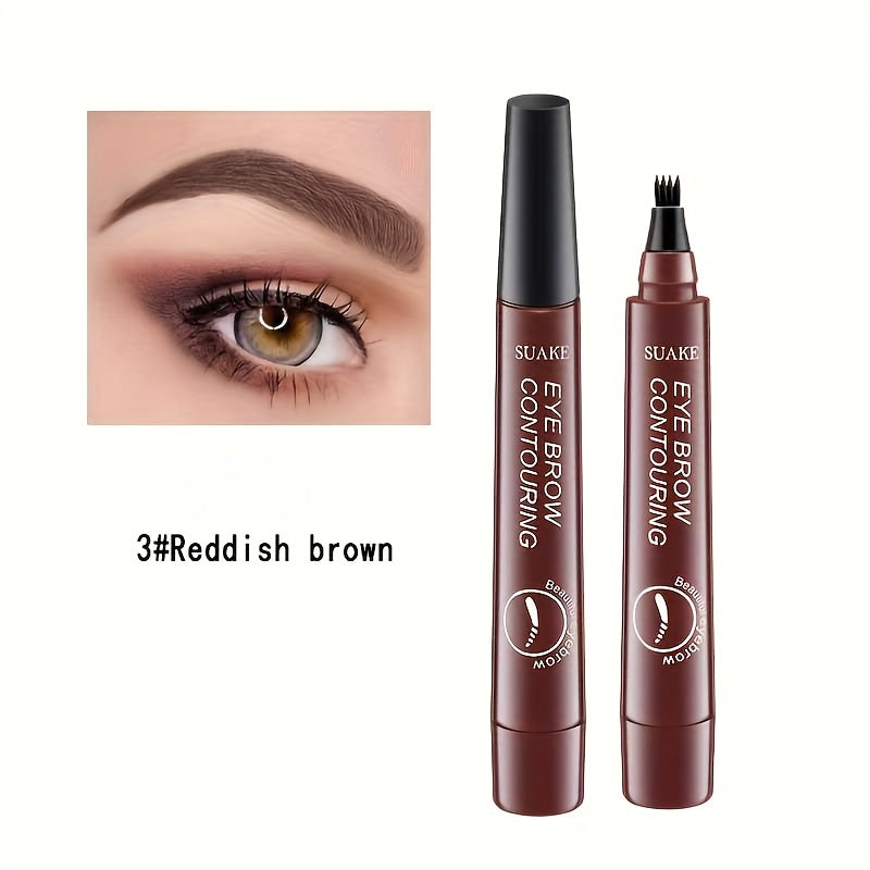 Lápiz de cejas líquido 3D impermeable para mujer - Duradero, a prueba de manchas