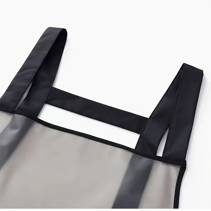 Long-Lasting Waterproof Polyurethane Kitchen Apron with Pockets, Knee-Length for Men and Women