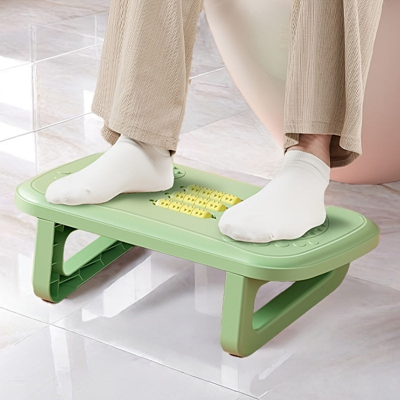 Adjustable Under-Desk Footrest Stool with Massage Surface Non-Slip Bottom in White Black Pink