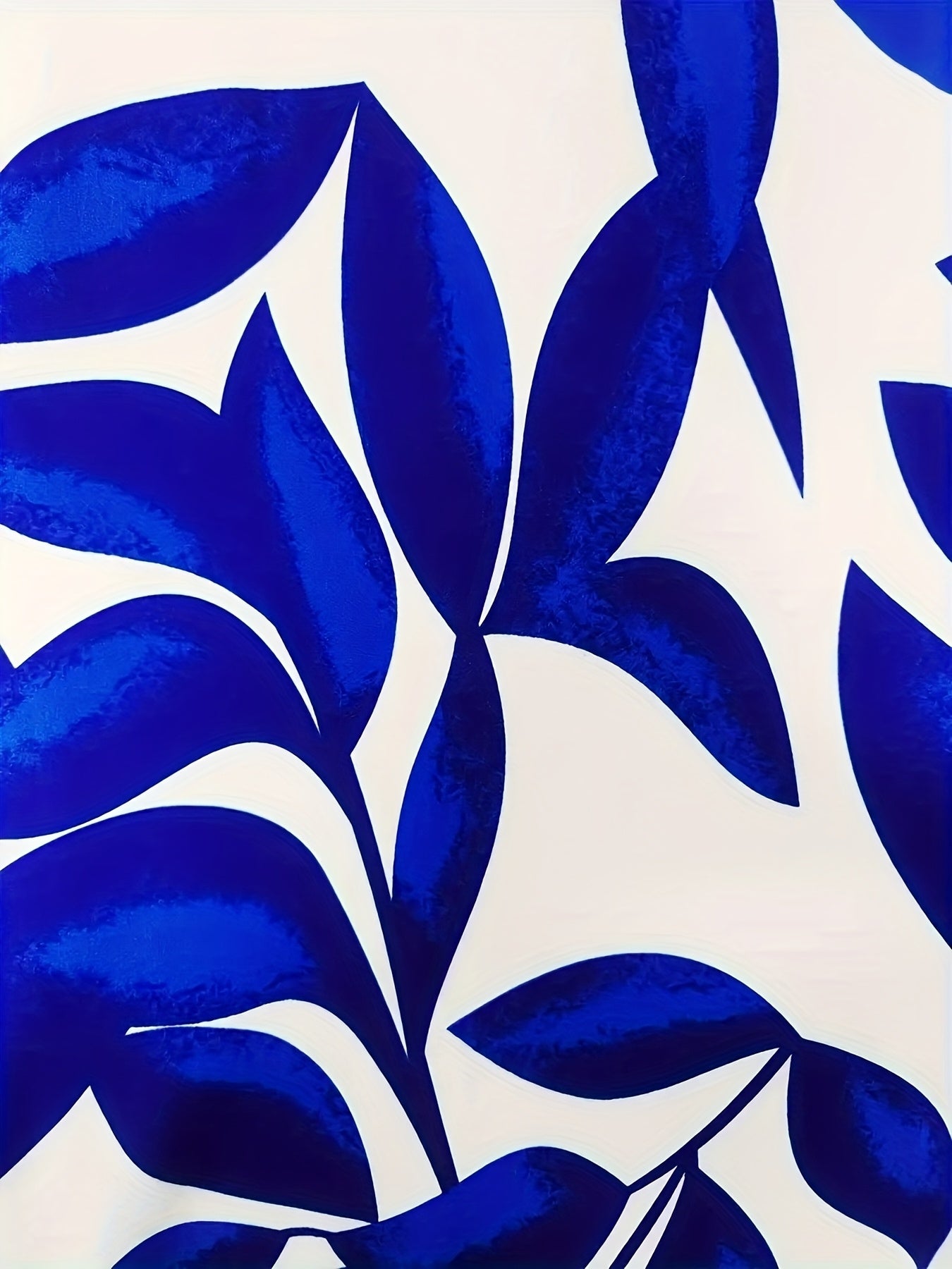 Women’s Polyester Wide Leg Pants with Blue and White Leaf Pattern for Casual or Vacation Wear